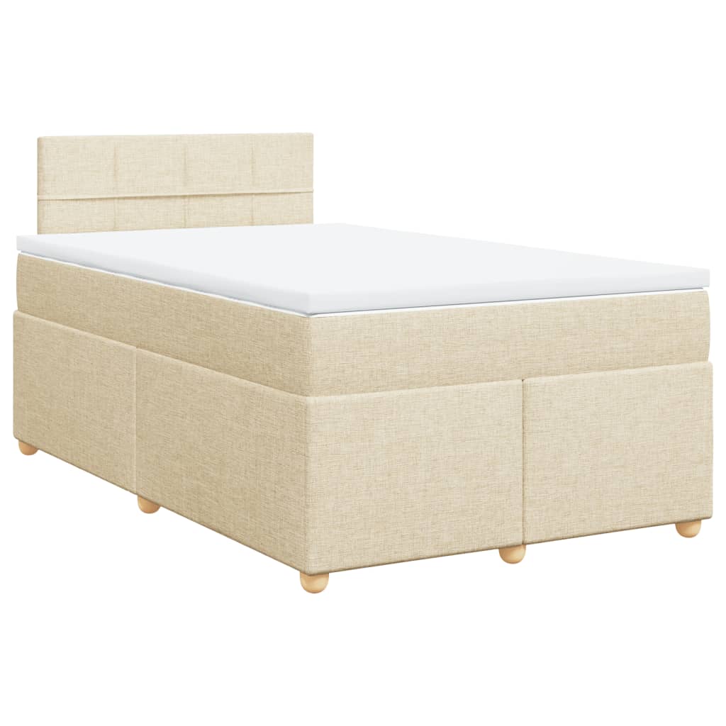 Boxspring met matras stof crèmekleurig 120x200 cm is nu te koop bij PeponiXL, paradijselijk wonen!