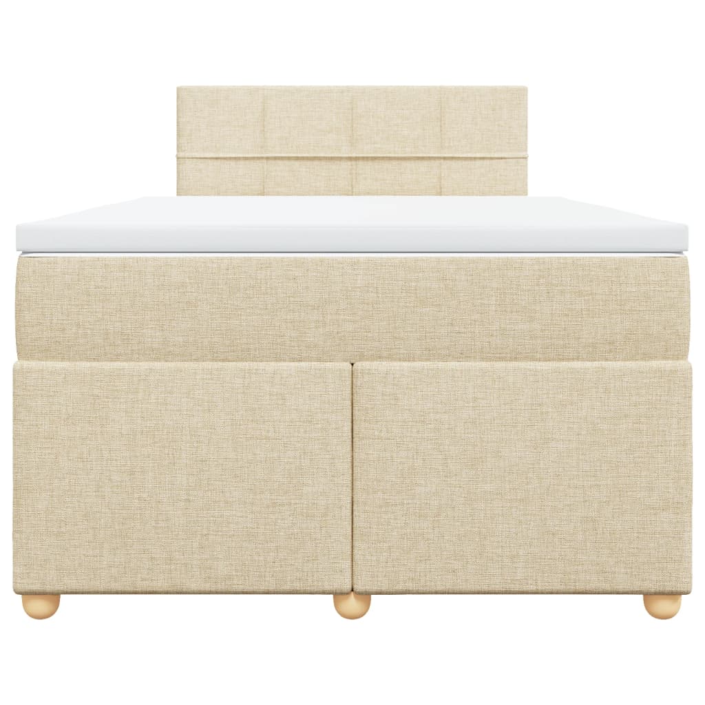 Boxspring met matras stof crèmekleurig 120x200 cm is nu te koop bij PeponiXL, paradijselijk wonen!