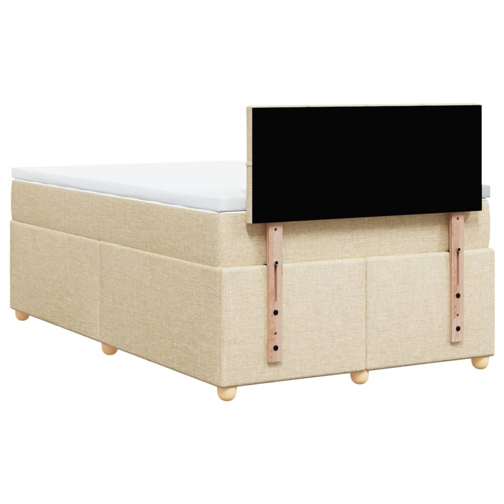Boxspring met matras stof crèmekleurig 120x200 cm is nu te koop bij PeponiXL, paradijselijk wonen!