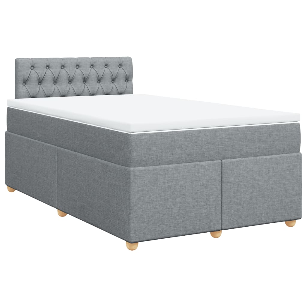 Boxspring met matras stof lichtgrijs 120x200 cm is nu te koop bij PeponiXL, paradijselijk wonen!