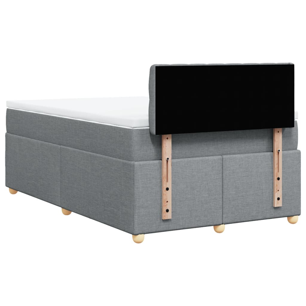 Boxspring met matras stof lichtgrijs 120x200 cm is nu te koop bij PeponiXL, paradijselijk wonen!