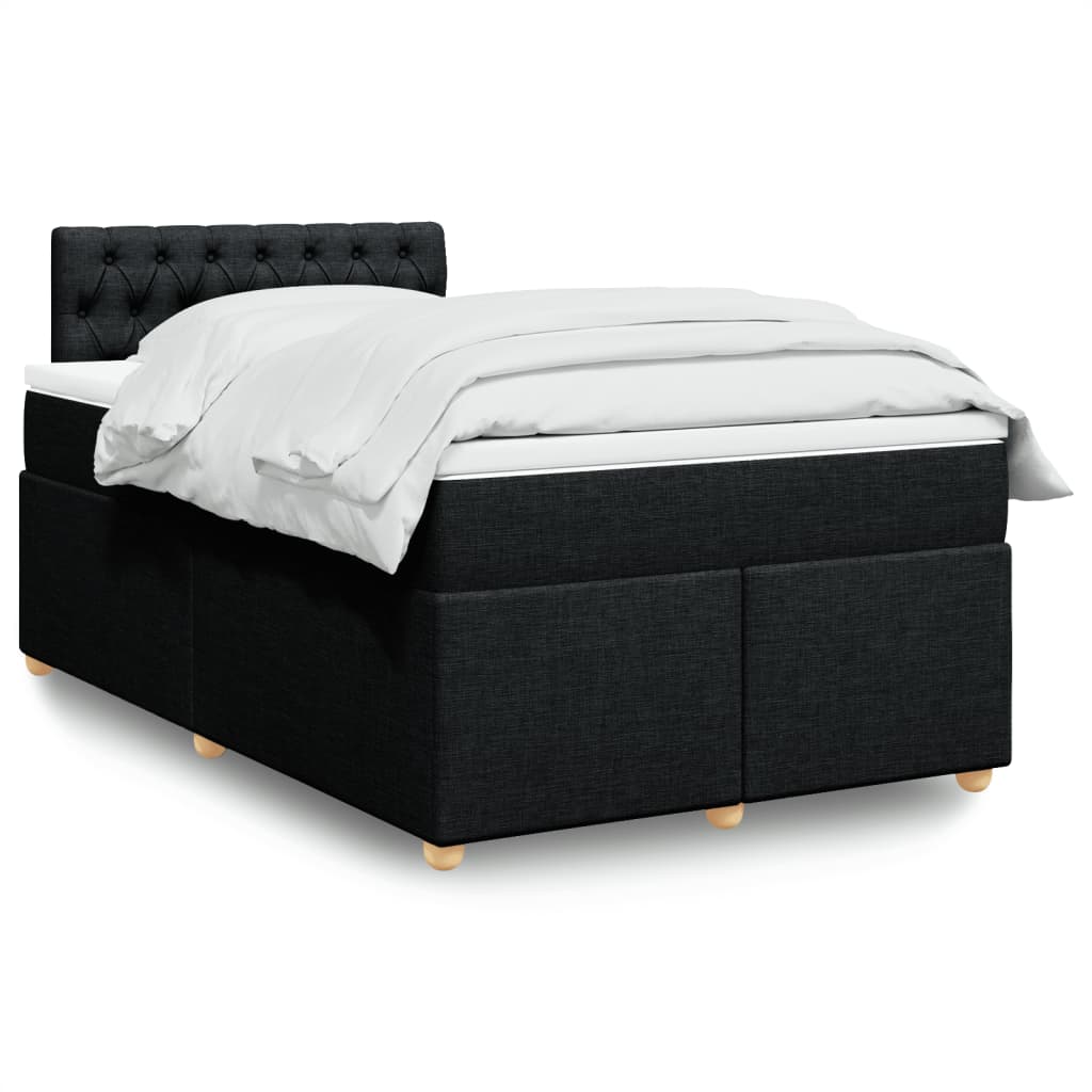 Boxspring met matras stof zwart 120x200 cm is nu te koop bij PeponiXL, paradijselijk wonen!