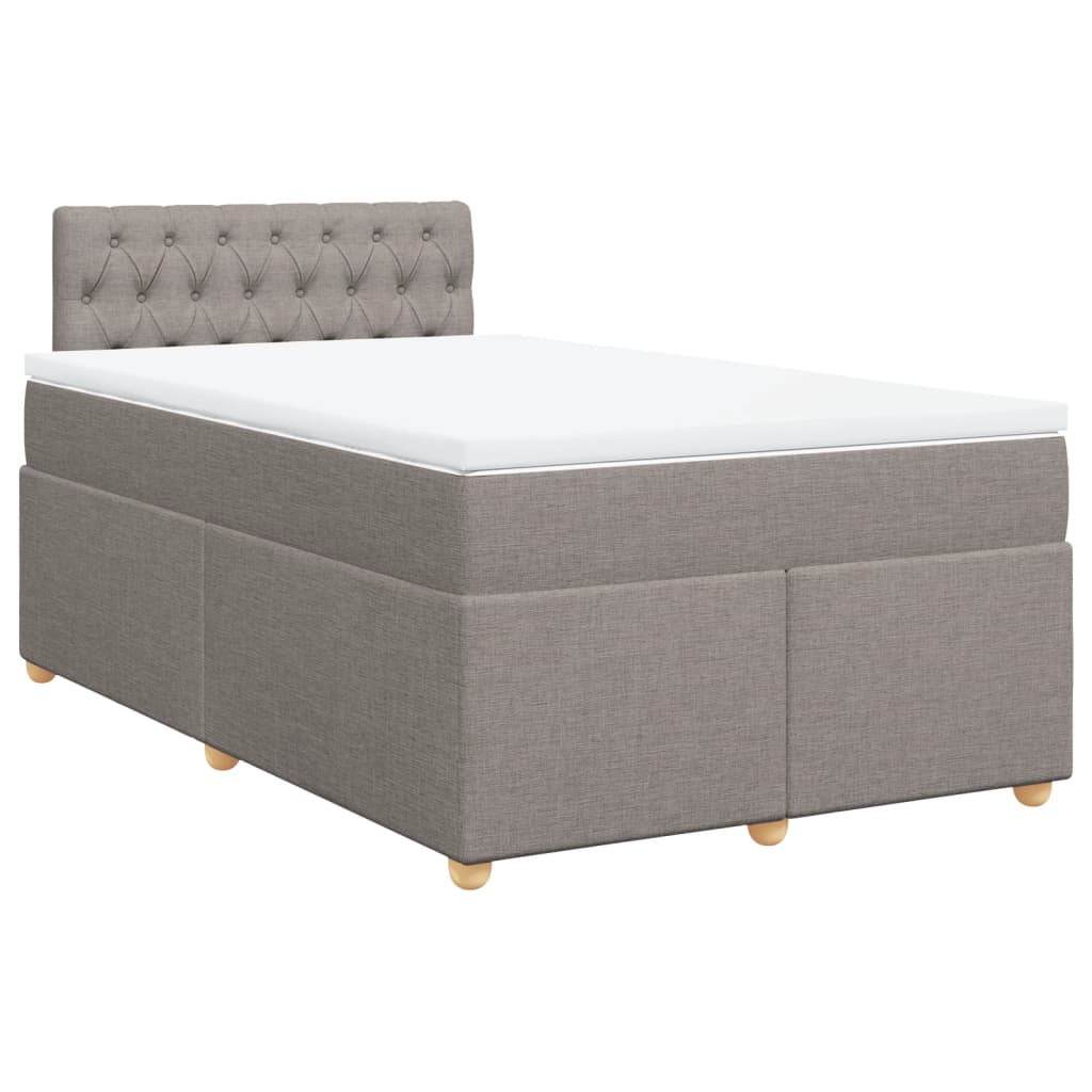 Boxspring met matras stof taupe 120x200 cm is nu te koop bij PeponiXL, paradijselijk wonen!