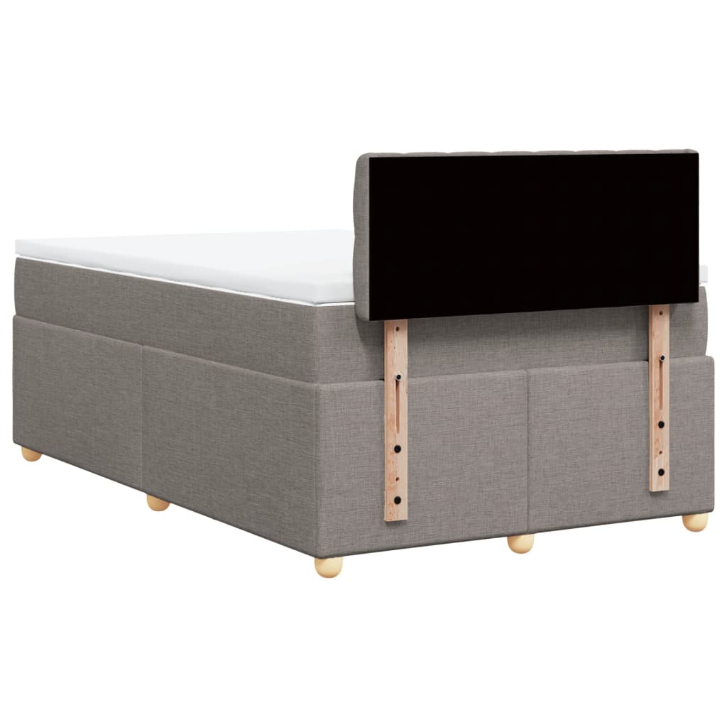 Boxspring met matras stof taupe 120x200 cm is nu te koop bij PeponiXL, paradijselijk wonen!
