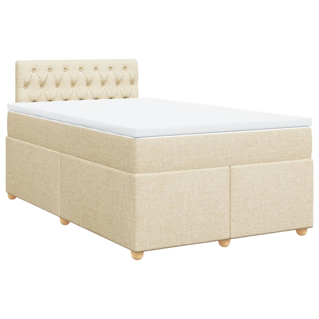Boxspring met matras stof crèmekleurig 120x200 cm is nu te koop bij PeponiXL, paradijselijk wonen!