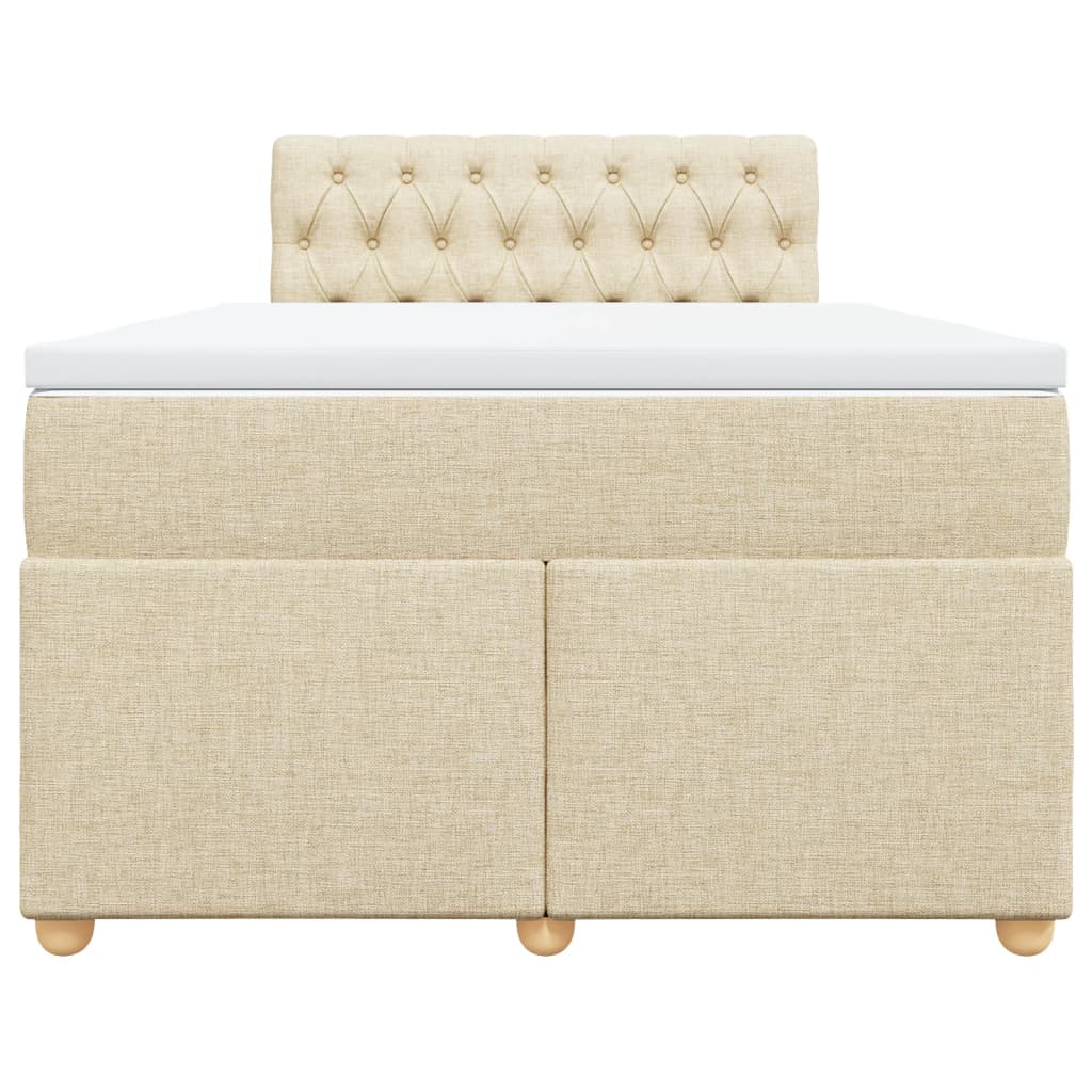 Boxspring met matras stof crèmekleurig 120x200 cm is nu te koop bij PeponiXL, paradijselijk wonen!