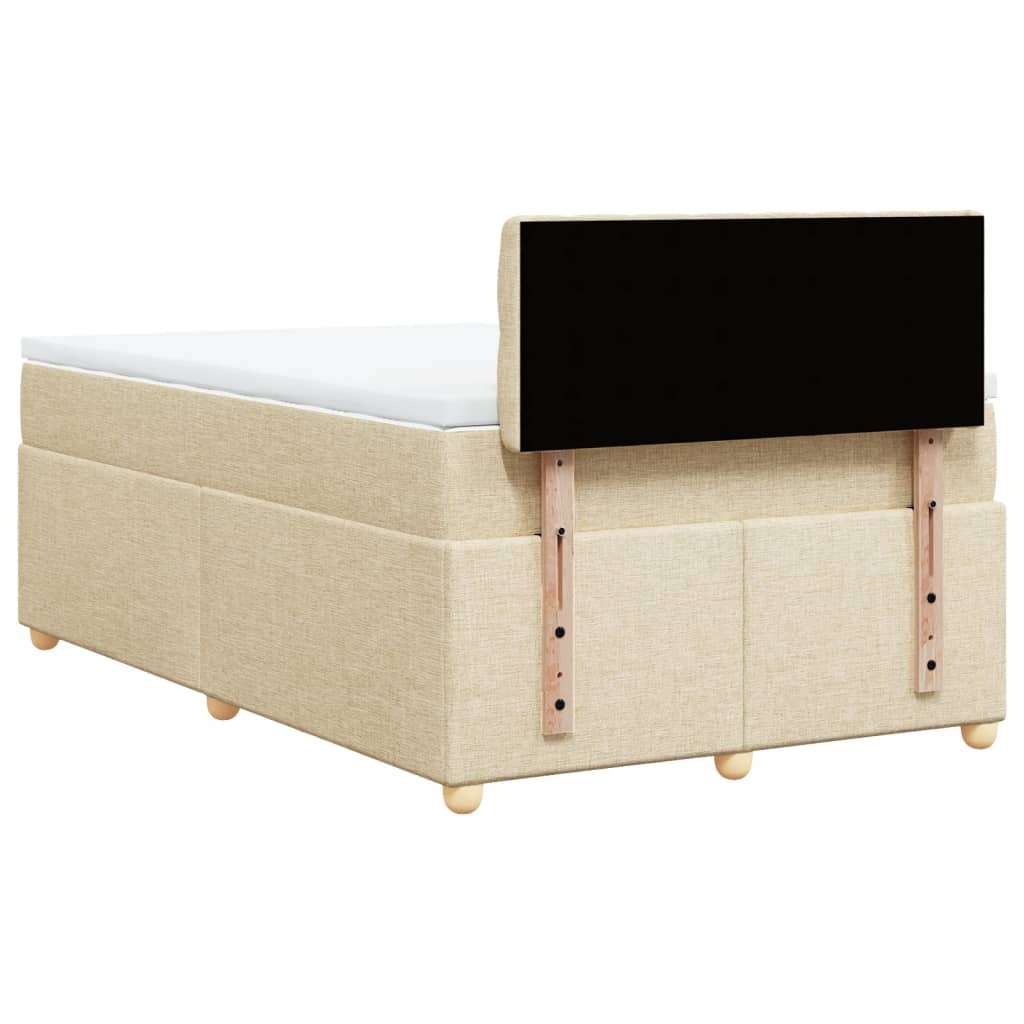 Boxspring met matras stof crèmekleurig 120x200 cm is nu te koop bij PeponiXL, paradijselijk wonen!