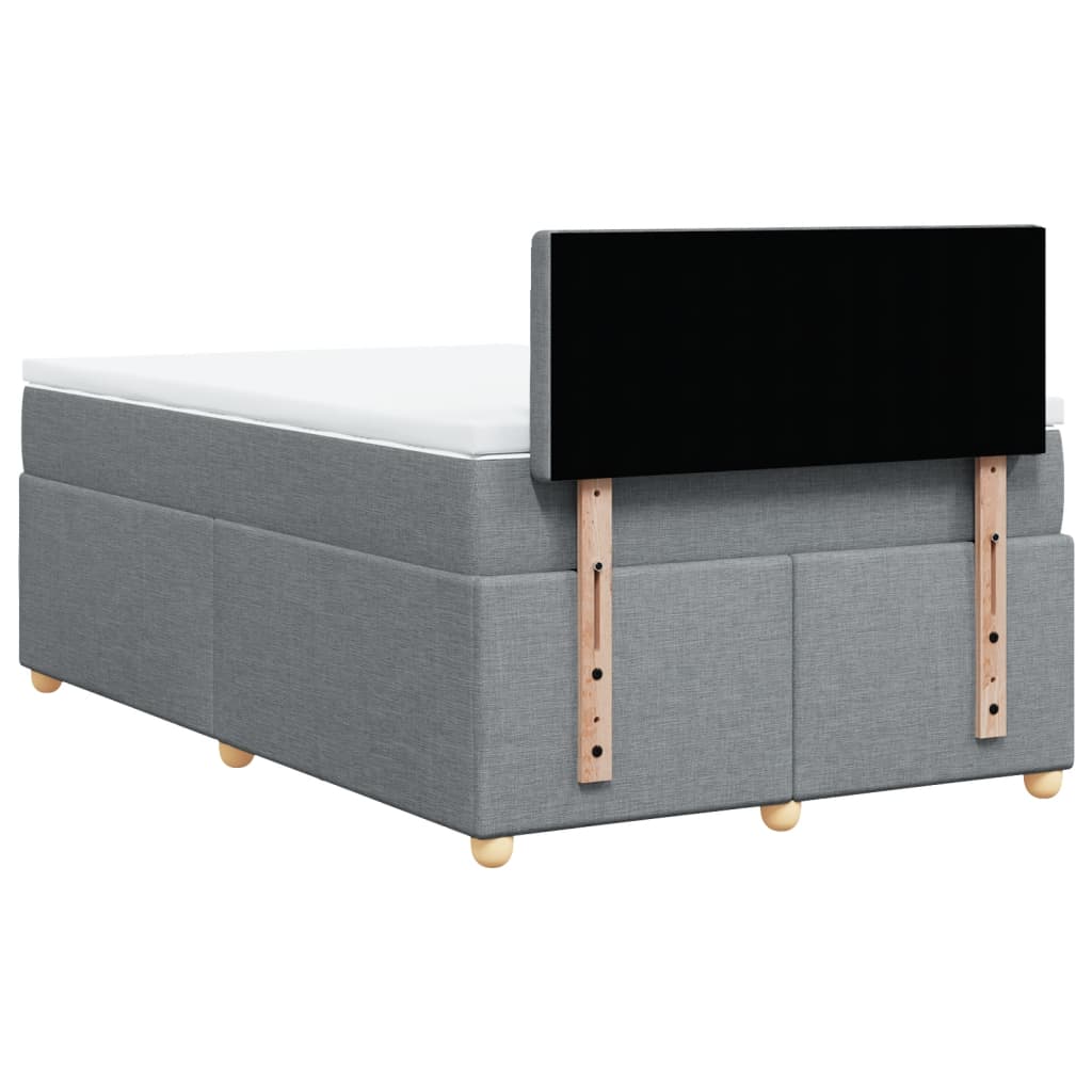 Boxspring met matras stof lichtgrijs 120x200 cm is nu te koop bij PeponiXL, paradijselijk wonen!