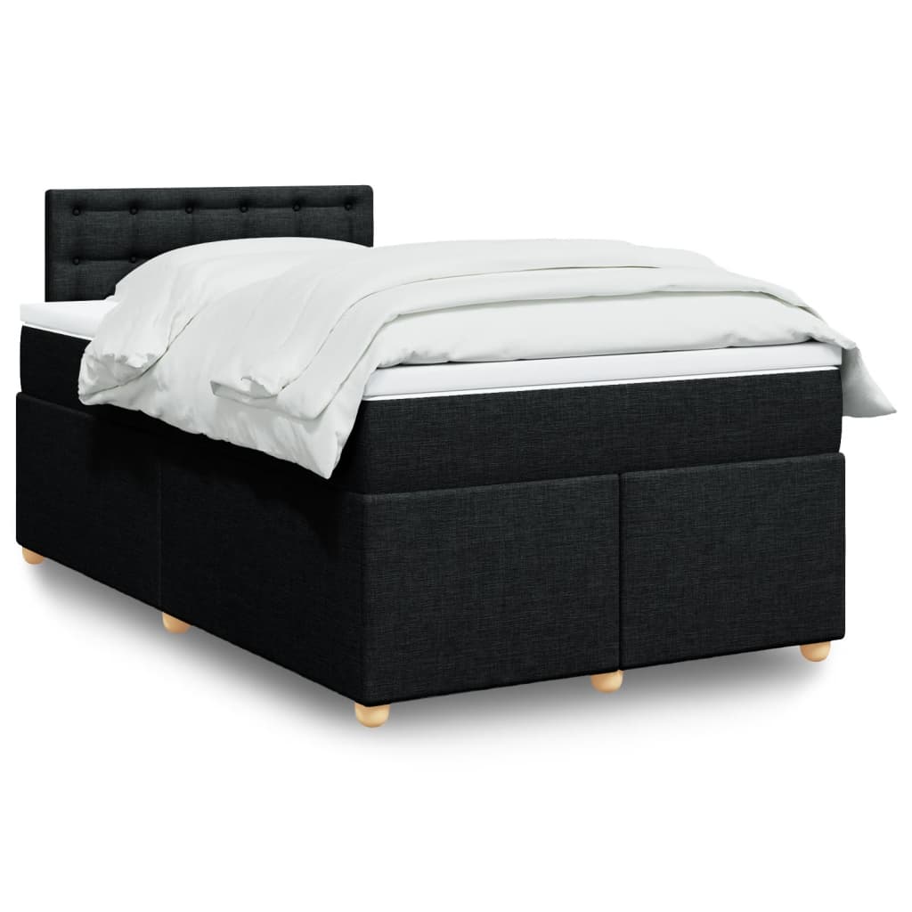 Boxspring met matras stof zwart 120x200 cm is nu te koop bij PeponiXL, paradijselijk wonen!