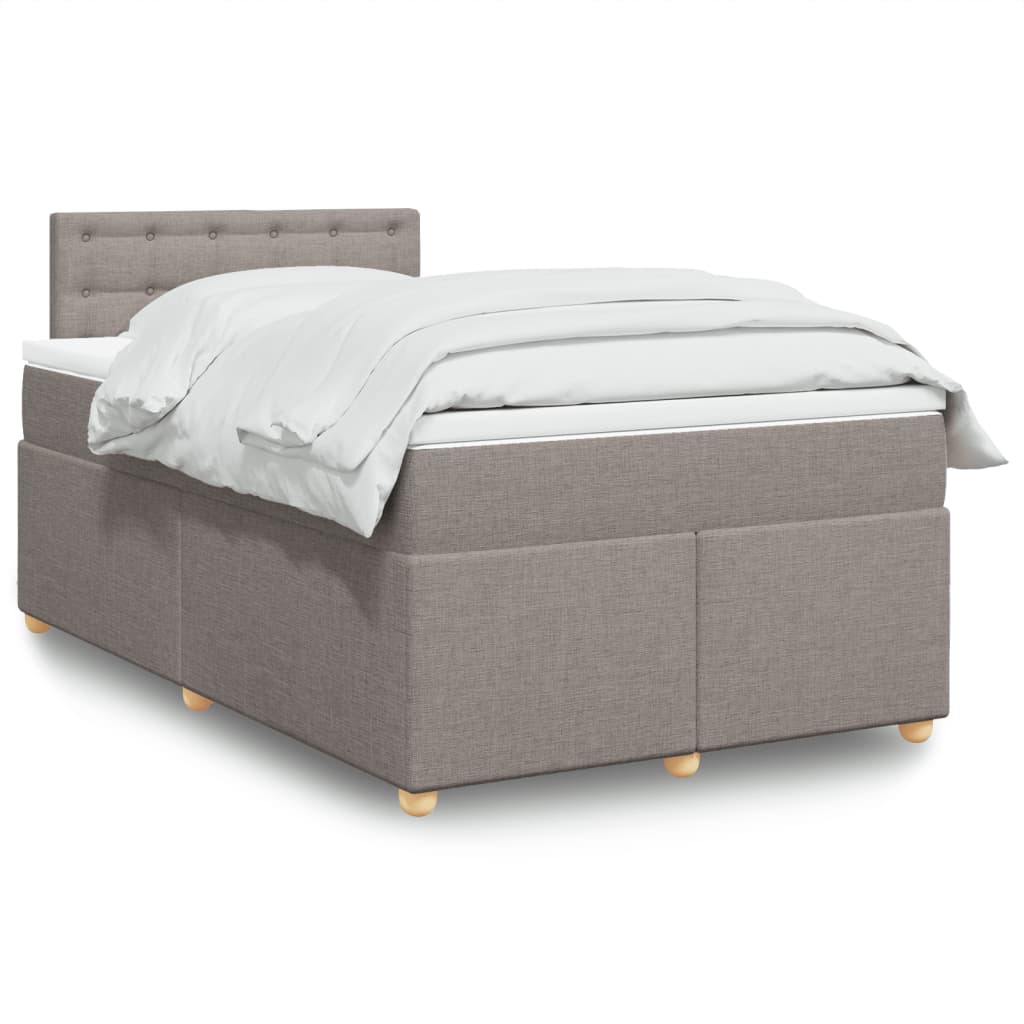 Boxspring met matras stof taupe 120x200 cm is nu te koop bij PeponiXL, paradijselijk wonen!