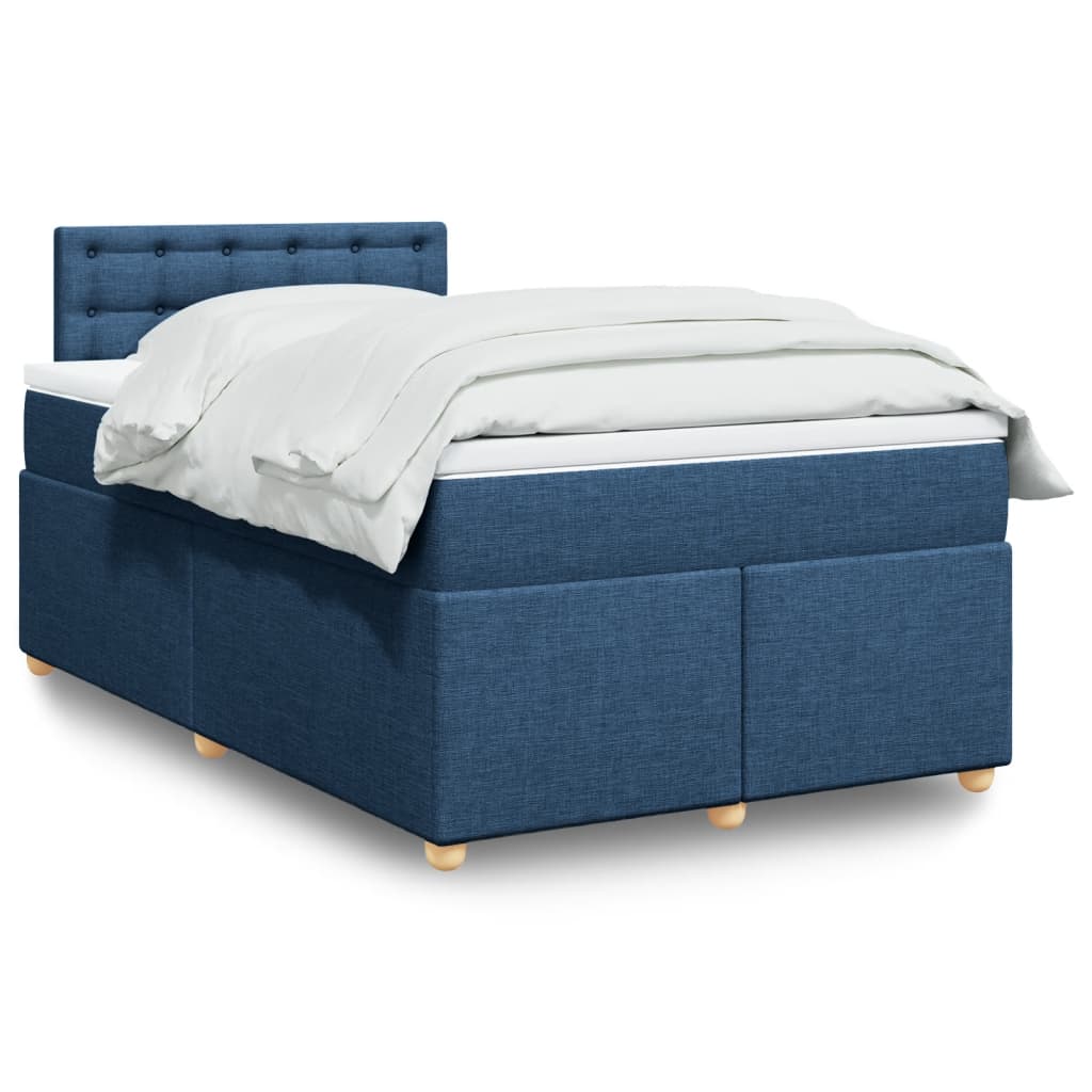 Boxspring met matras stof blauw 120x200 cm is nu te koop bij PeponiXL, paradijselijk wonen!
