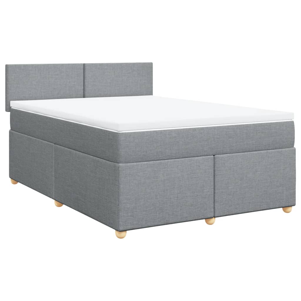 Boxspring met matras stof lichtgrijs 140x190 cm is nu te koop bij PeponiXL, paradijselijk wonen!