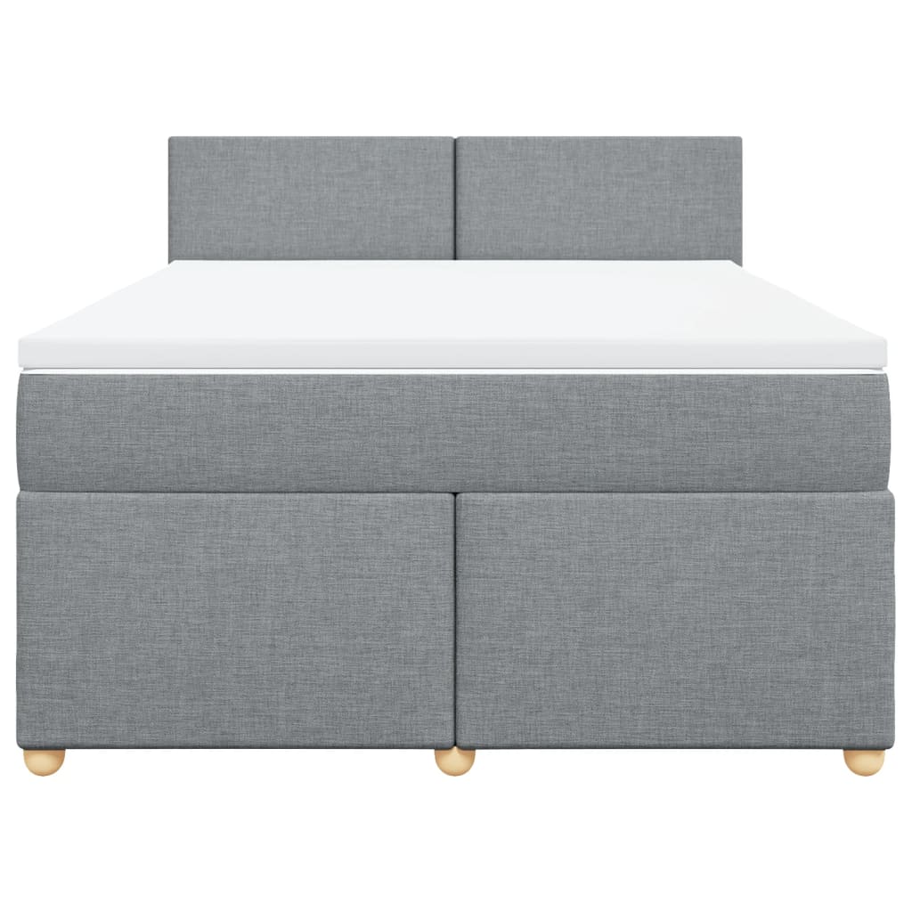 Boxspring met matras stof lichtgrijs 140x190 cm is nu te koop bij PeponiXL, paradijselijk wonen!