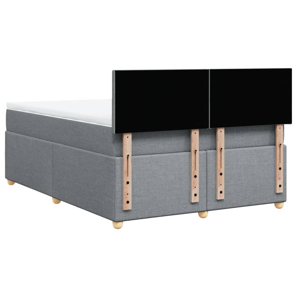 Boxspring met matras stof lichtgrijs 140x190 cm is nu te koop bij PeponiXL, paradijselijk wonen!