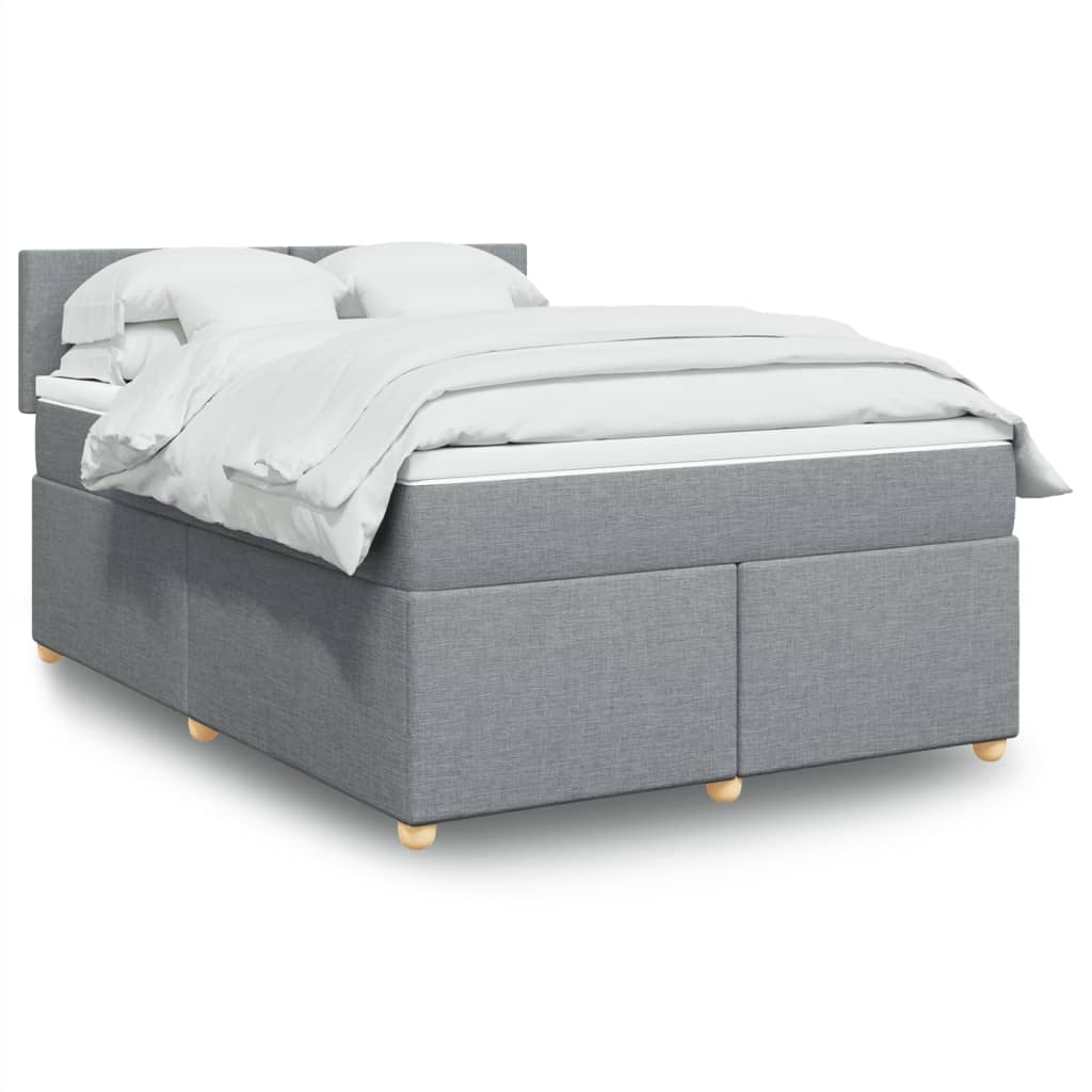 Boxspring met matras stof lichtgrijs 140x190 cm is nu te koop bij PeponiXL, paradijselijk wonen!