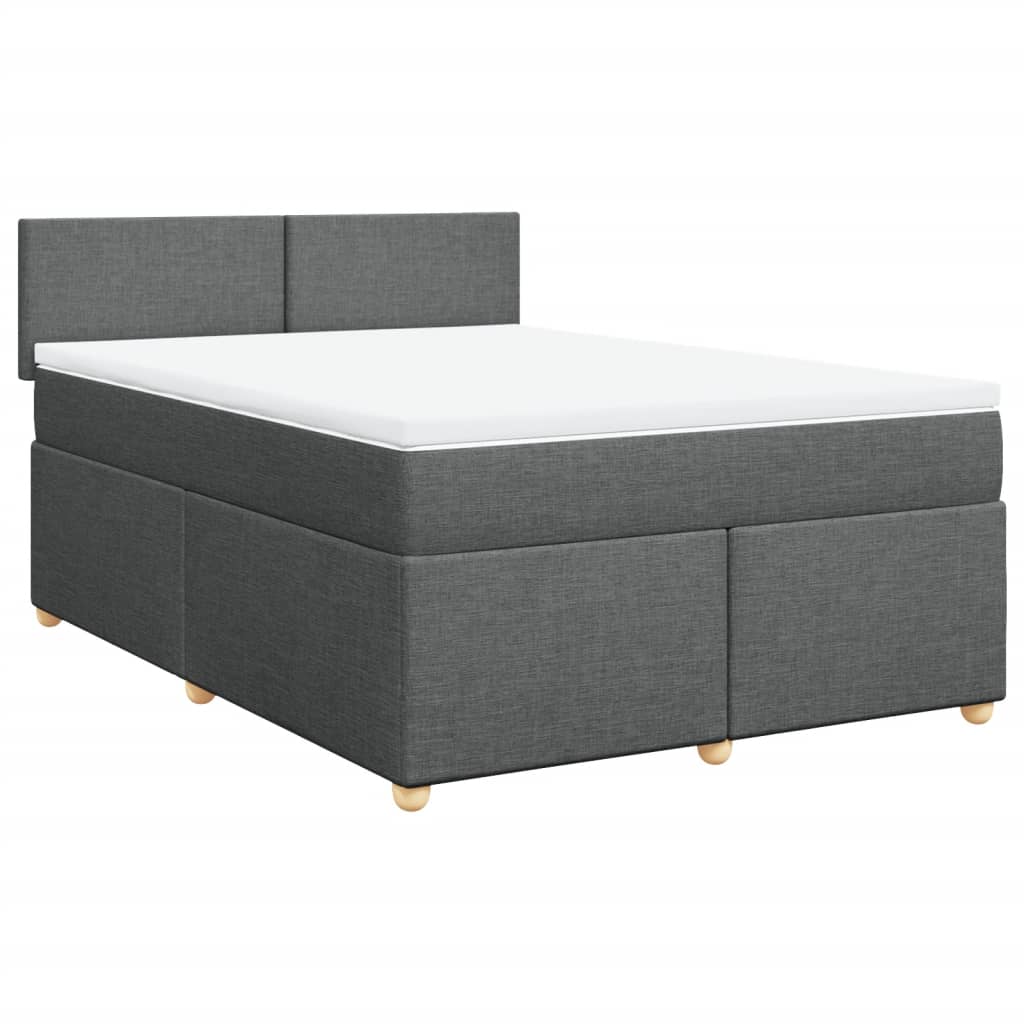 Boxspring met matras stof donkergrijs 140x190 cm is nu te koop bij PeponiXL, paradijselijk wonen!