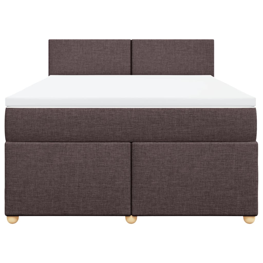 Boxspring met matras stof donkerbruin 140x190 cm is nu te koop bij PeponiXL, paradijselijk wonen!