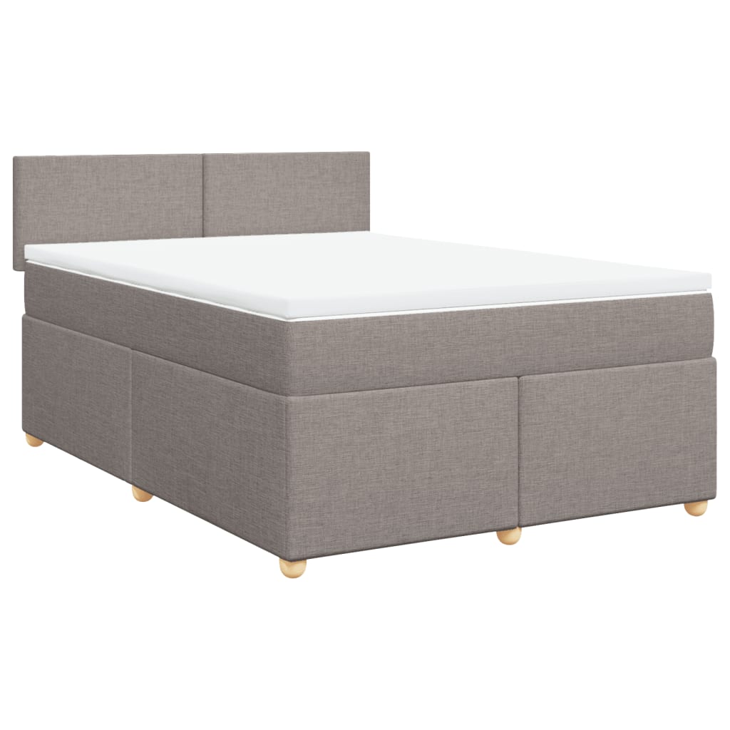 Boxspring met matras stof taupe 140x190 cm is nu te koop bij PeponiXL, paradijselijk wonen!