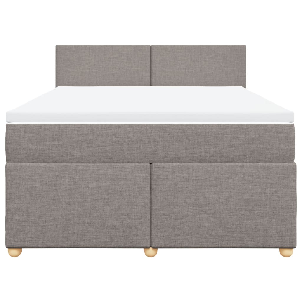 Boxspring met matras stof taupe 140x190 cm is nu te koop bij PeponiXL, paradijselijk wonen!