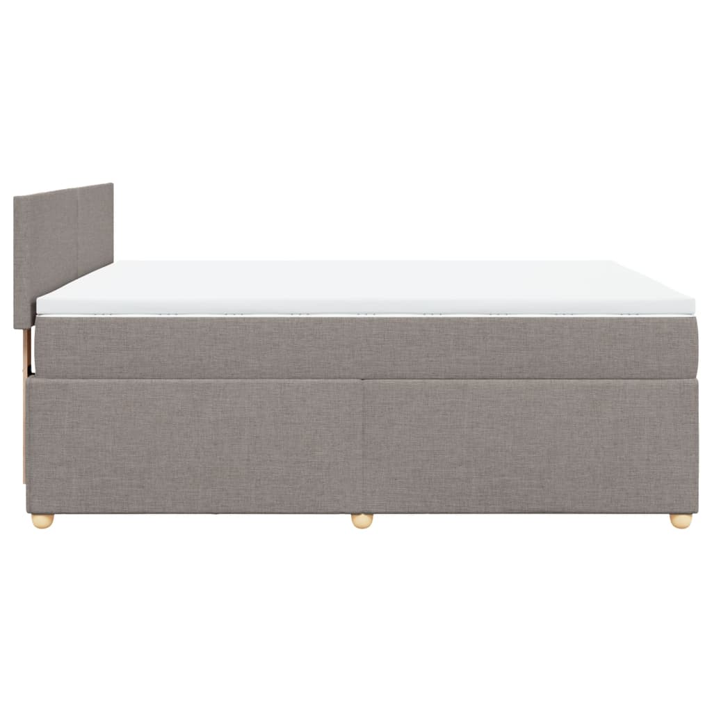 Boxspring met matras stof taupe 140x190 cm is nu te koop bij PeponiXL, paradijselijk wonen!