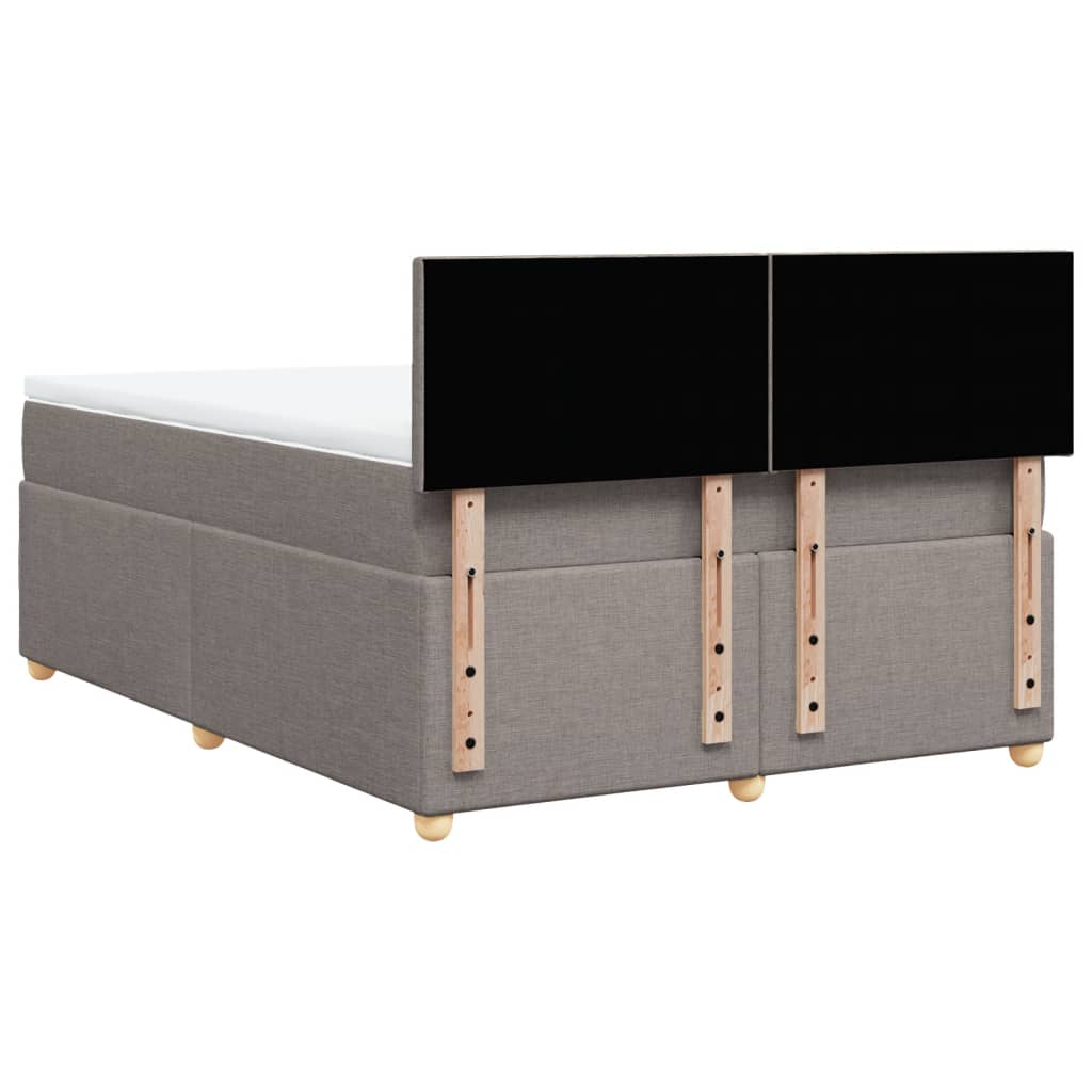 Boxspring met matras stof taupe 140x190 cm is nu te koop bij PeponiXL, paradijselijk wonen!