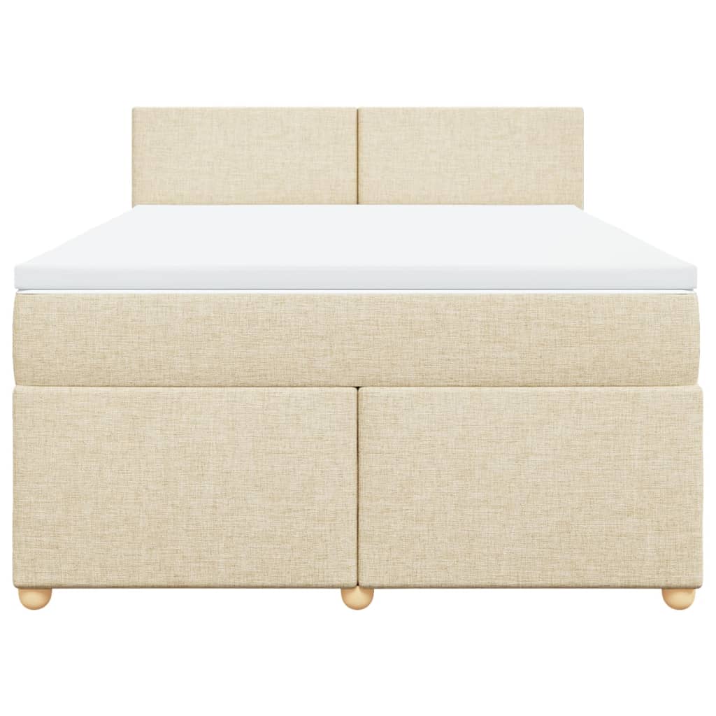 Boxspring met matras stof crèmekleurig 140x190 cm is nu te koop bij PeponiXL, paradijselijk wonen!