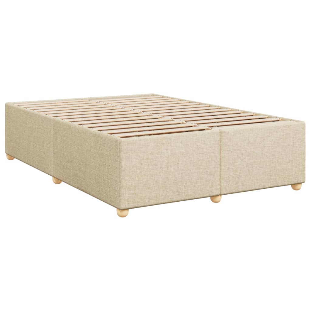 Boxspring met matras stof crèmekleurig 140x190 cm is nu te koop bij PeponiXL, paradijselijk wonen!