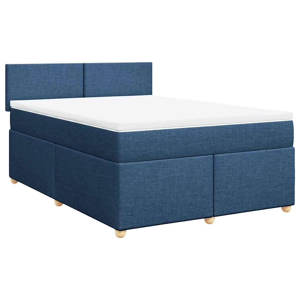 Boxspring met matras stof blauw 140x190 cm is nu te koop bij PeponiXL, paradijselijk wonen!