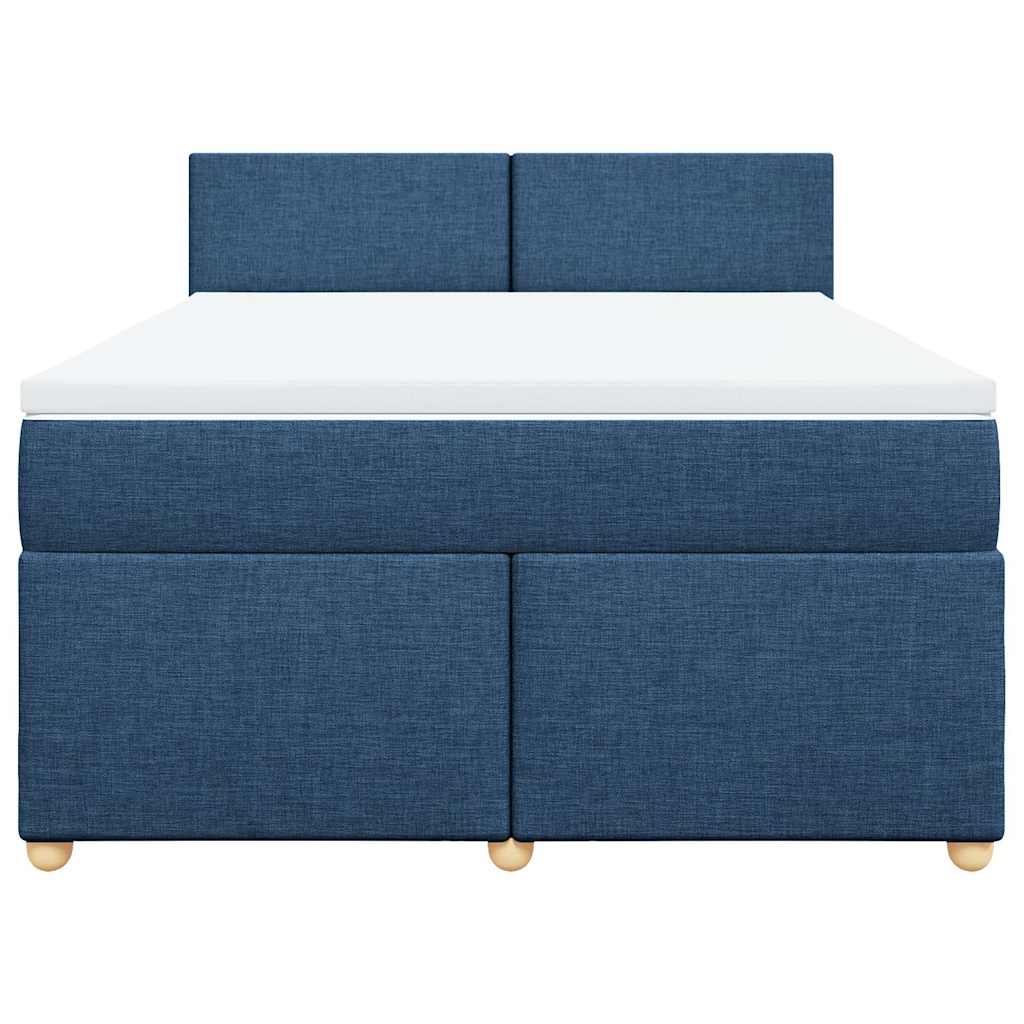 Boxspring met matras stof blauw 140x190 cm is nu te koop bij PeponiXL, paradijselijk wonen!