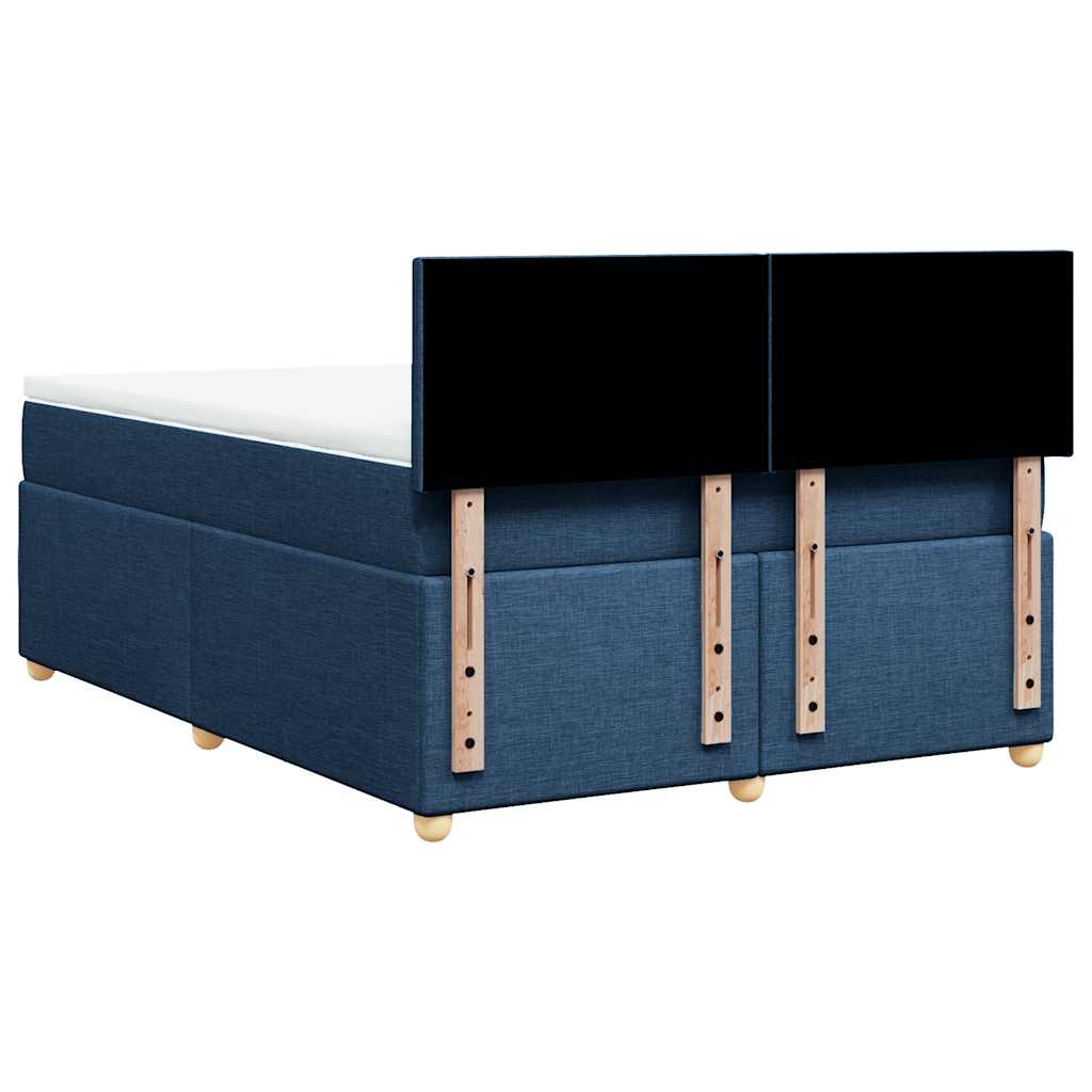 Boxspring met matras stof blauw 140x190 cm is nu te koop bij PeponiXL, paradijselijk wonen!
