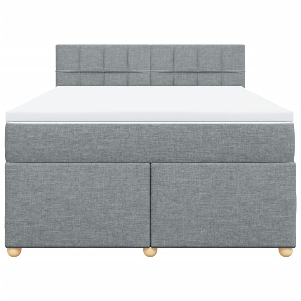 Boxspring met matras stof lichtgrijs 140x190 cm is nu te koop bij PeponiXL, paradijselijk wonen!