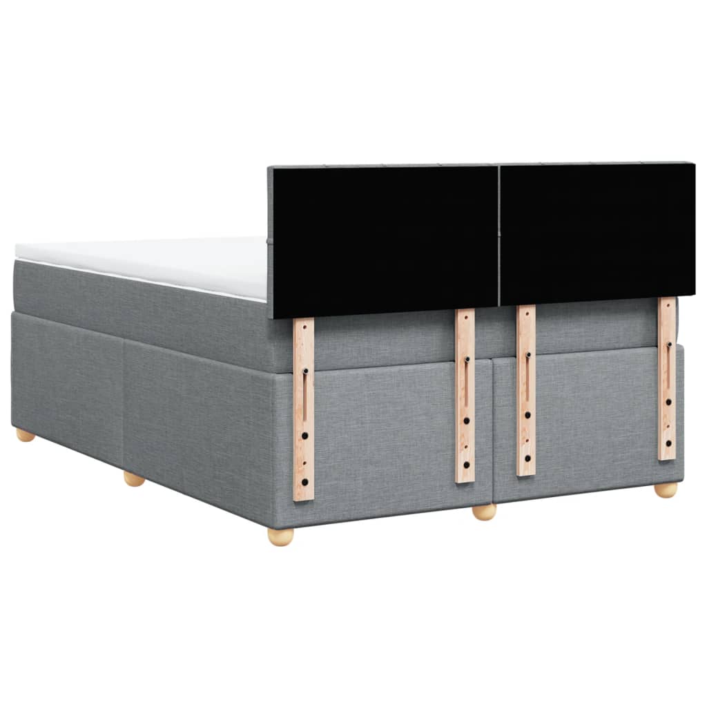 Boxspring met matras stof lichtgrijs 140x190 cm is nu te koop bij PeponiXL, paradijselijk wonen!