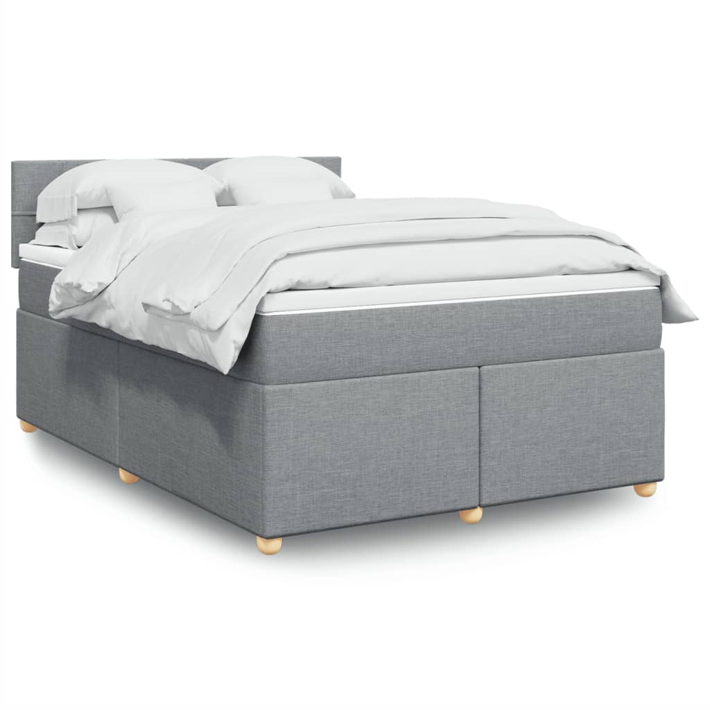 Boxspring met matras stof lichtgrijs 140x190 cm is nu te koop bij PeponiXL, paradijselijk wonen!