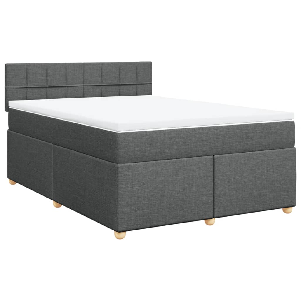 Boxspring met matras stof donkergrijs 140x190 cm is nu te koop bij PeponiXL, paradijselijk wonen!