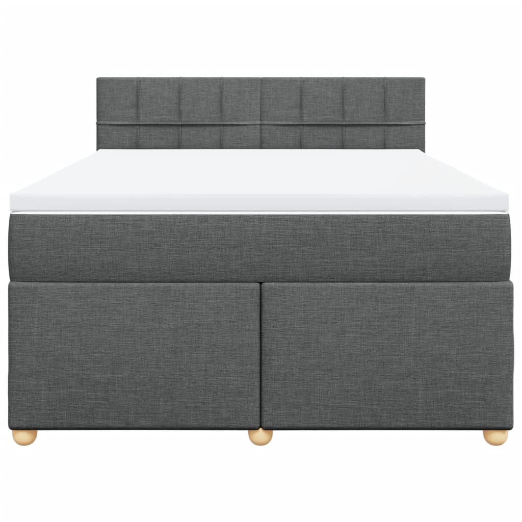 Boxspring met matras stof donkergrijs 140x190 cm is nu te koop bij PeponiXL, paradijselijk wonen!