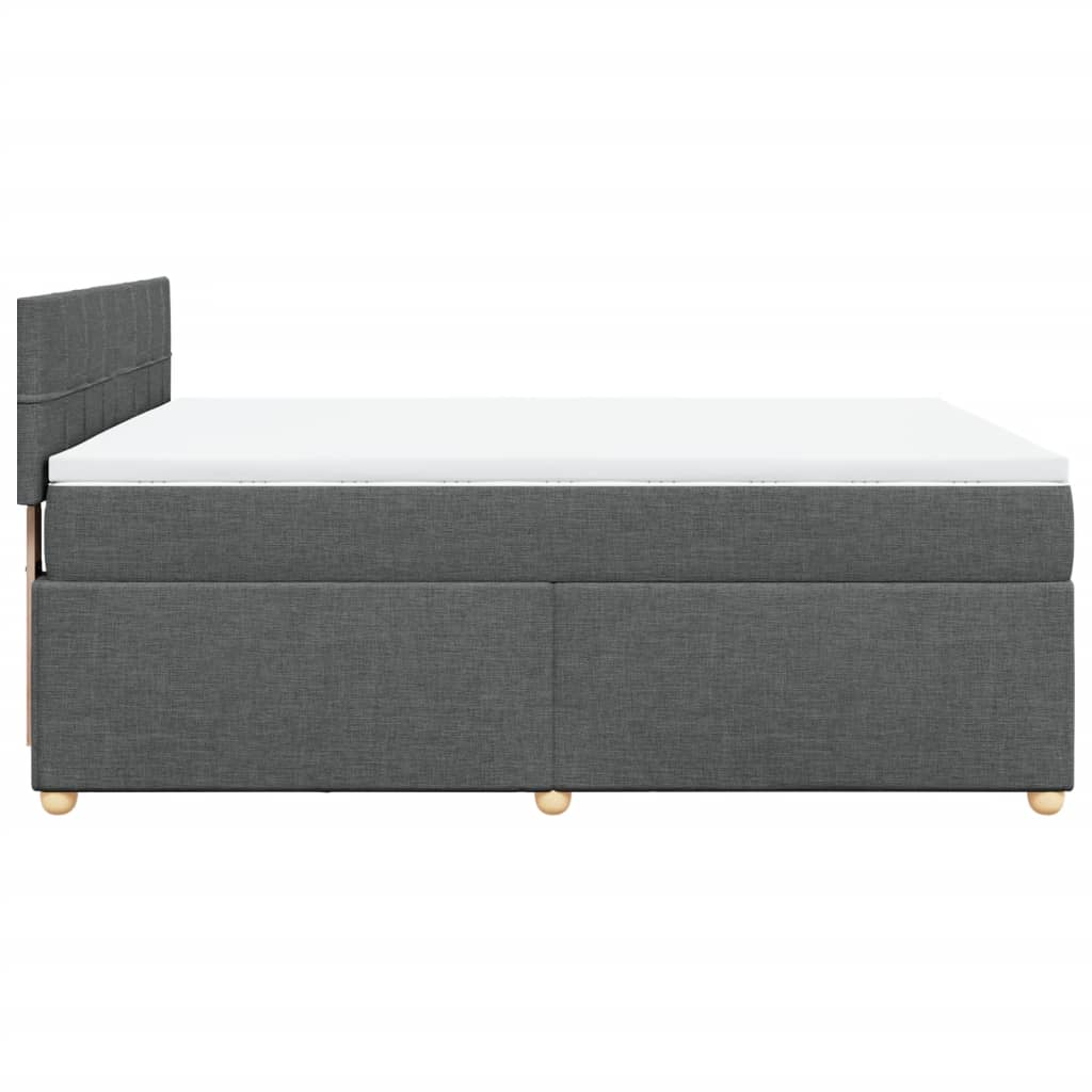 Boxspring met matras stof donkergrijs 140x190 cm is nu te koop bij PeponiXL, paradijselijk wonen!
