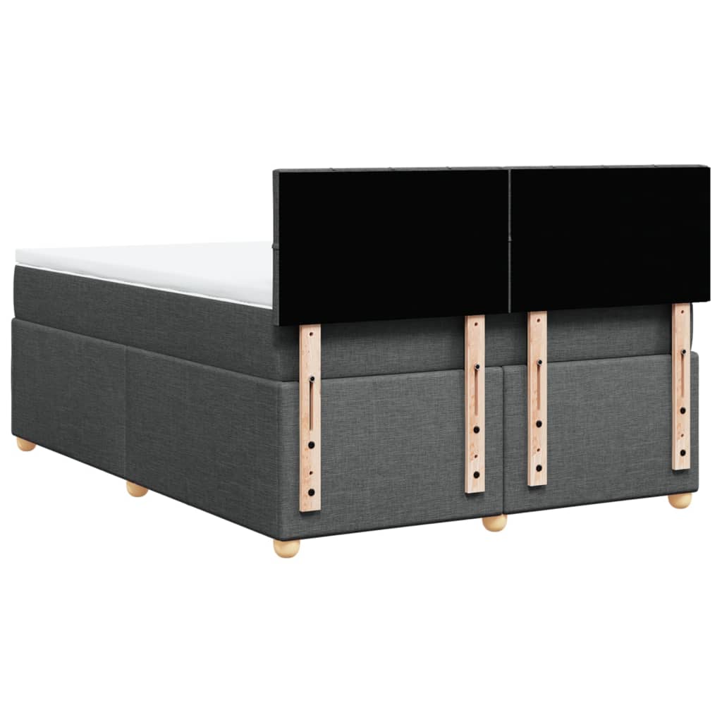 Boxspring met matras stof donkergrijs 140x190 cm is nu te koop bij PeponiXL, paradijselijk wonen!