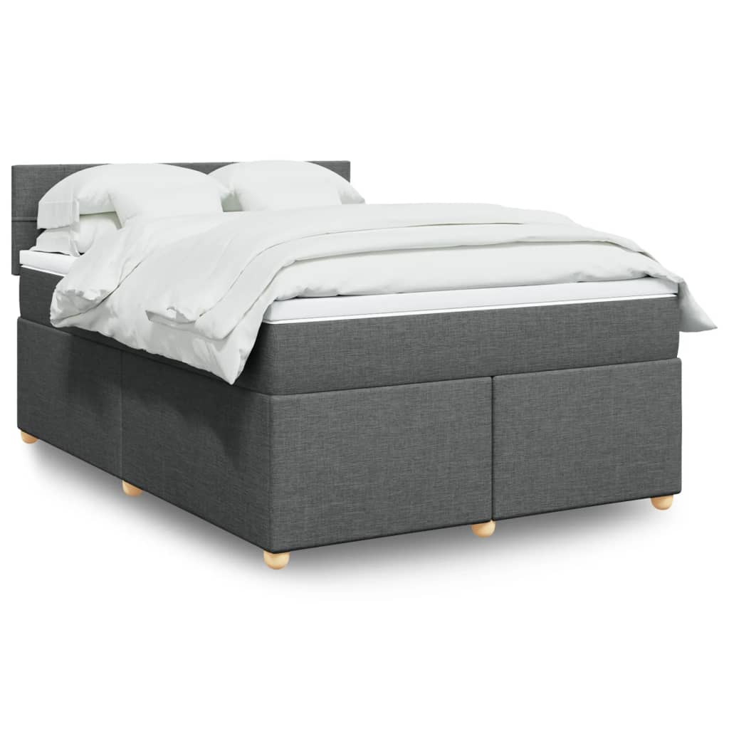 Boxspring met matras stof donkergrijs 140x190 cm is nu te koop bij PeponiXL, paradijselijk wonen!