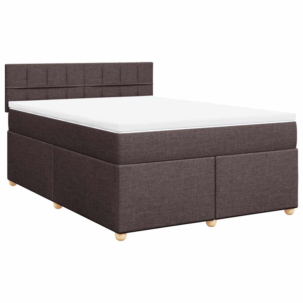 Boxspring met matras stof donkerbruin 140x190 cm is nu te koop bij PeponiXL, paradijselijk wonen!