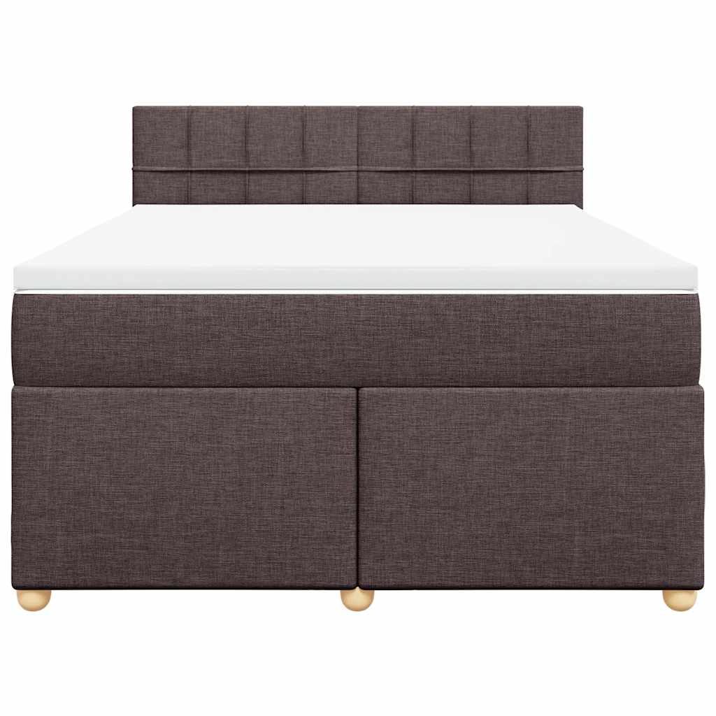 Boxspring met matras stof donkerbruin 140x190 cm is nu te koop bij PeponiXL, paradijselijk wonen!
