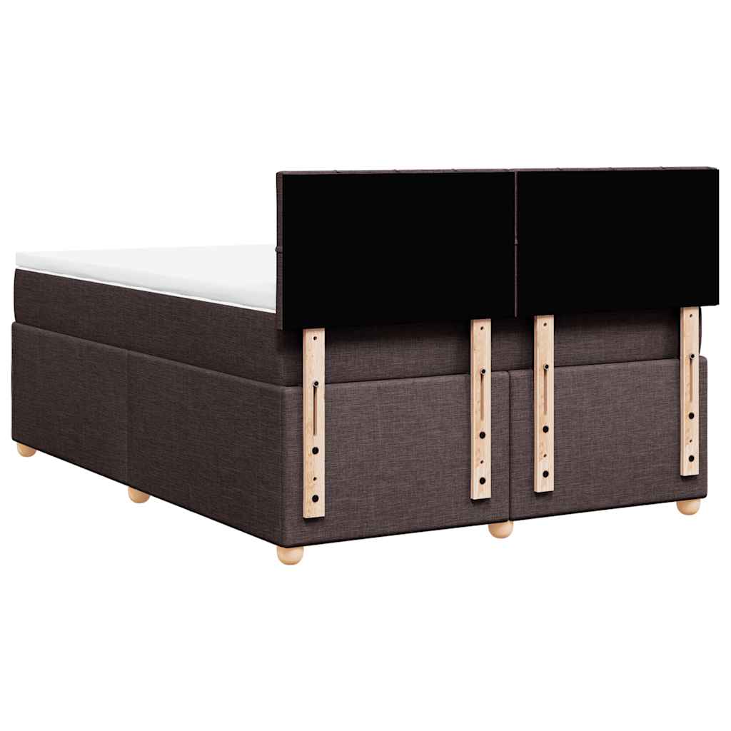 Boxspring met matras stof donkerbruin 140x190 cm is nu te koop bij PeponiXL, paradijselijk wonen!