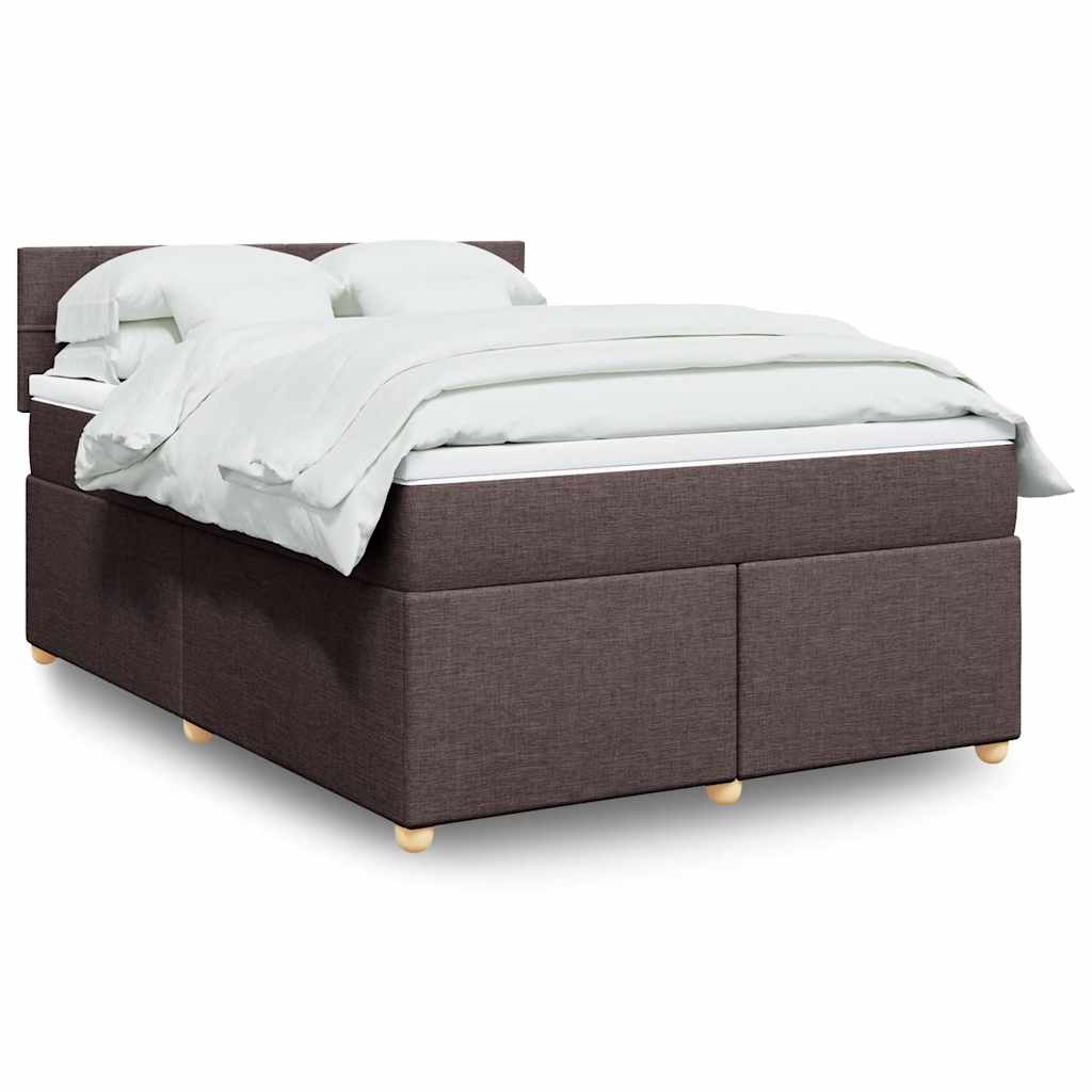 Boxspring met matras stof donkerbruin 140x190 cm is nu te koop bij PeponiXL, paradijselijk wonen!