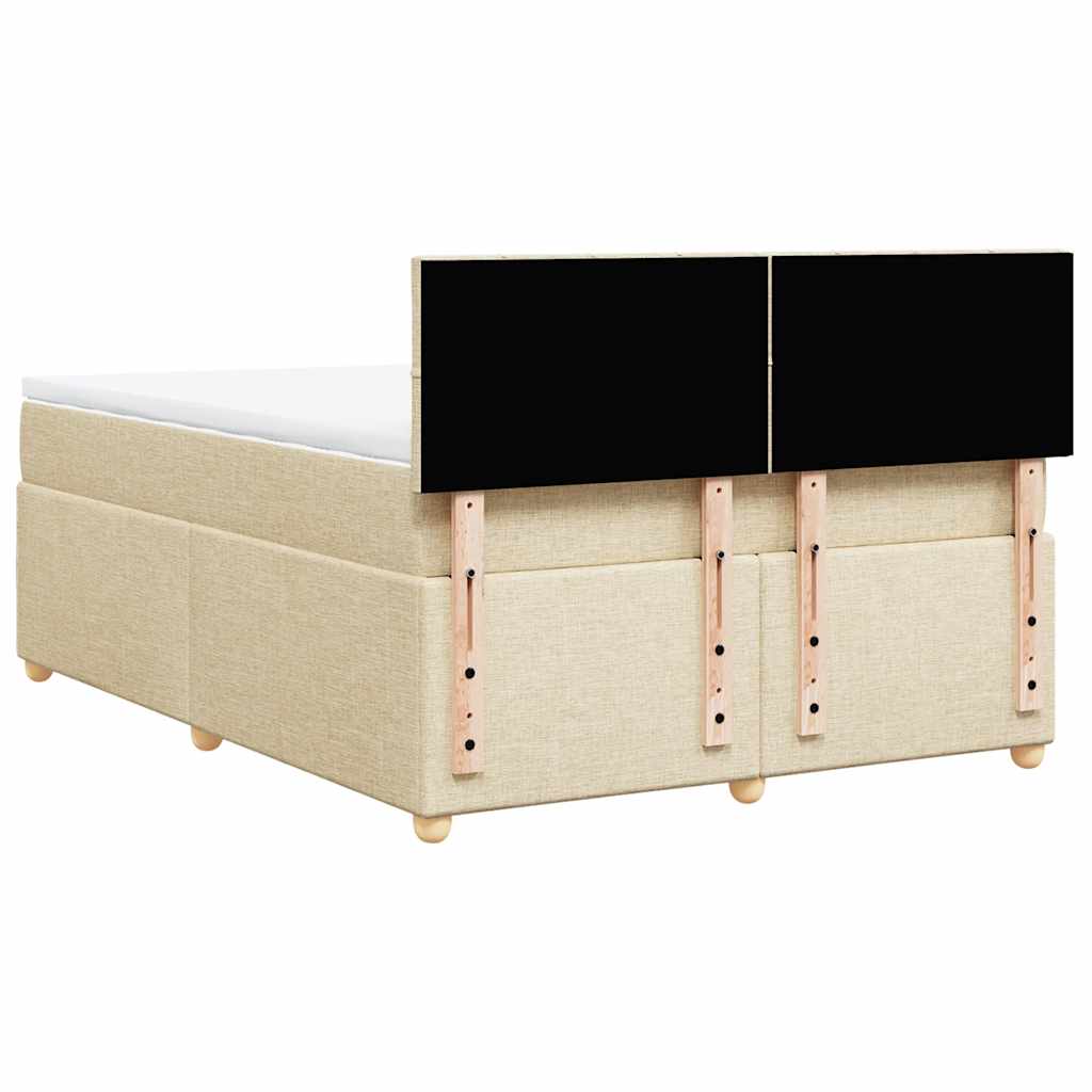 Boxspring met matras stof crèmekleurig 140x190 cm is nu te koop bij PeponiXL, paradijselijk wonen!