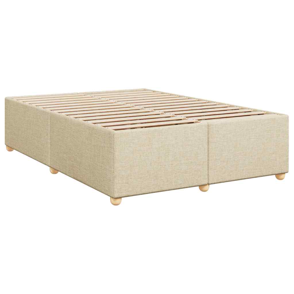 Boxspring met matras stof crèmekleurig 140x190 cm is nu te koop bij PeponiXL, paradijselijk wonen!