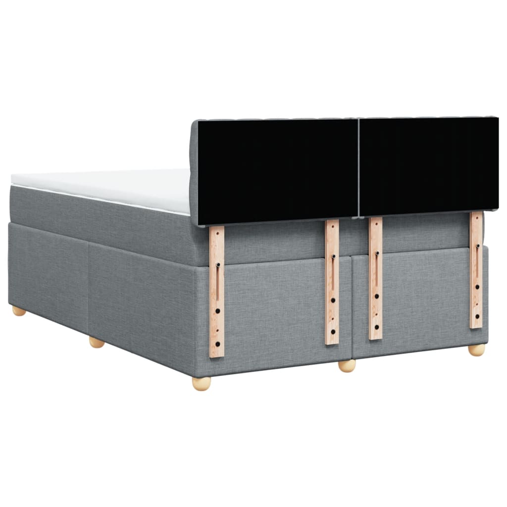 Boxspring met matras stof lichtgrijs 140x190 cm is nu te koop bij PeponiXL, paradijselijk wonen!