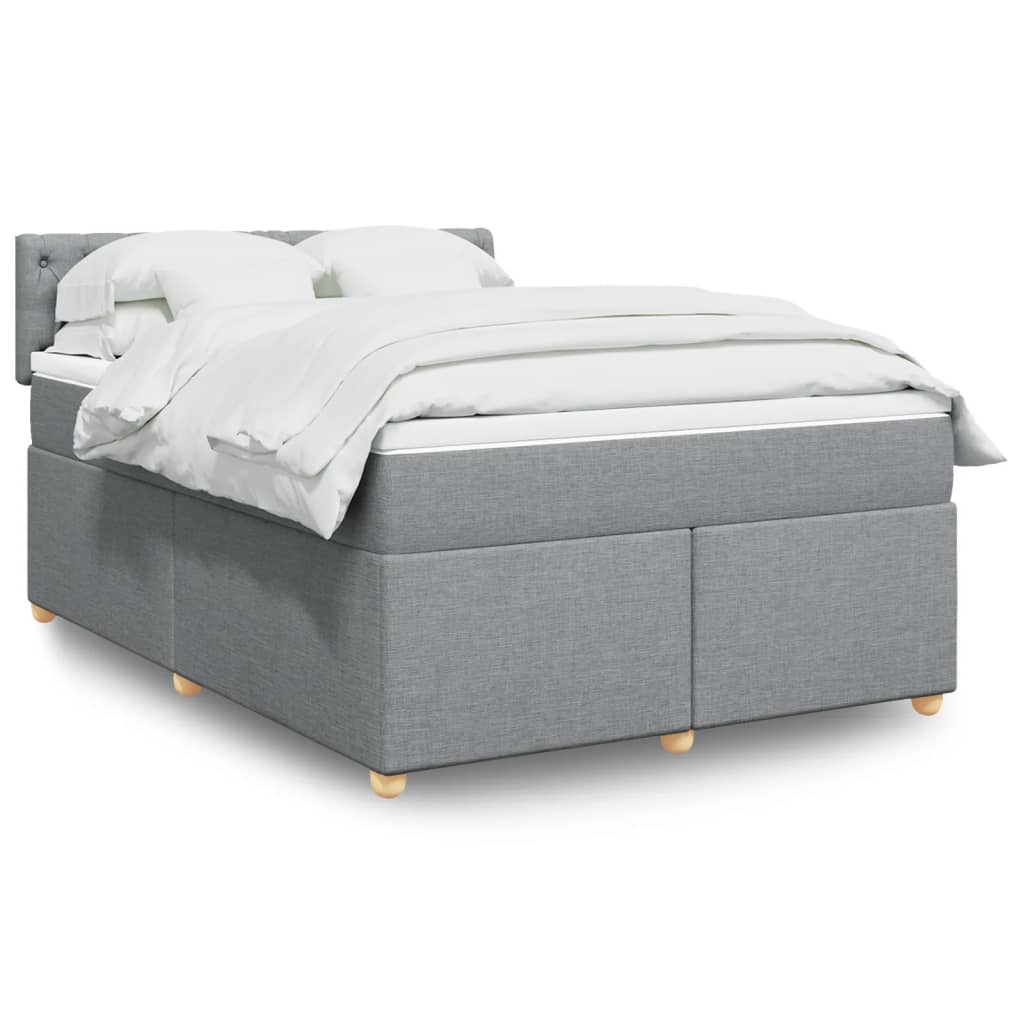 Boxspring met matras stof lichtgrijs 140x190 cm is nu te koop bij PeponiXL, paradijselijk wonen!