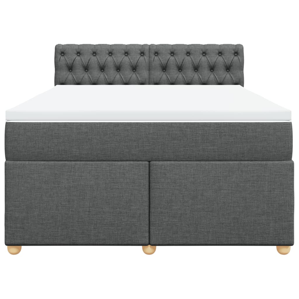 Boxspring met matras stof donkergrijs 140x190 cm is nu te koop bij PeponiXL, paradijselijk wonen!