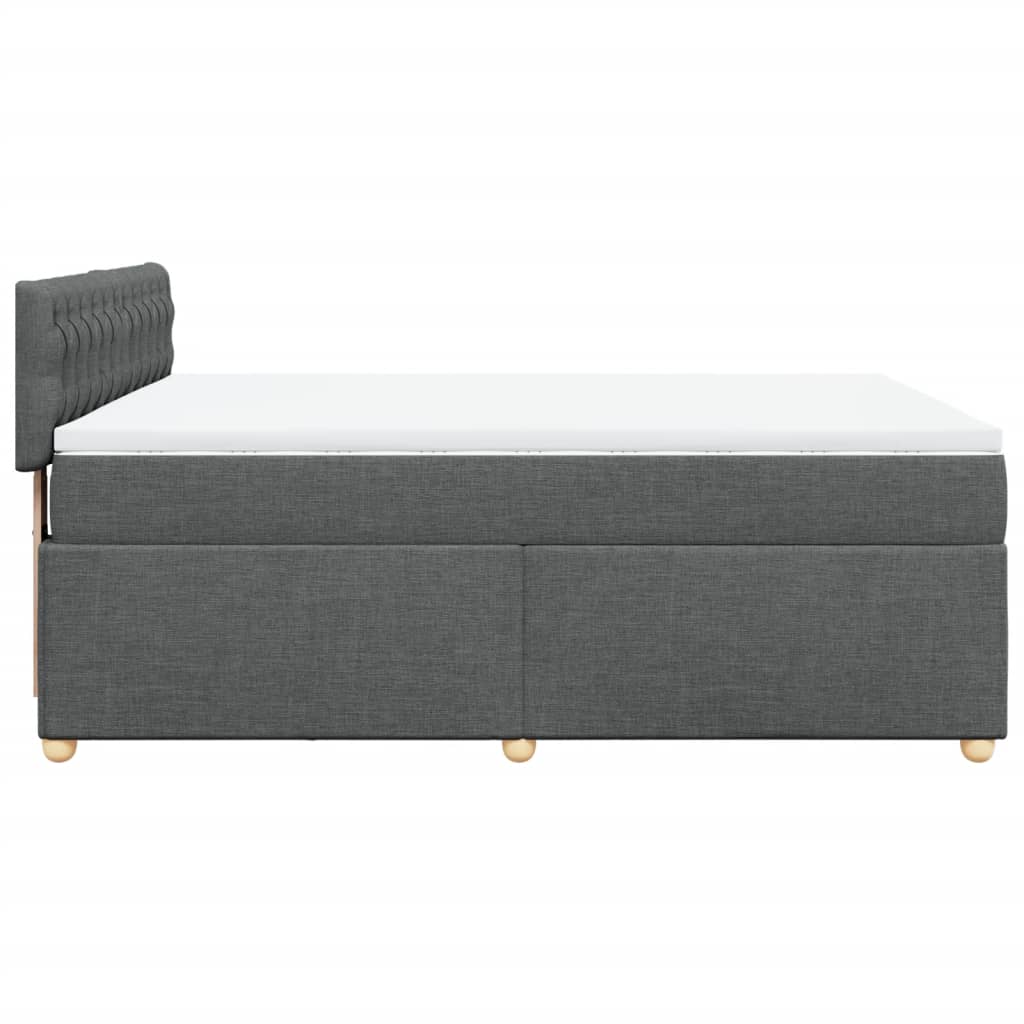 Boxspring met matras stof donkergrijs 140x190 cm is nu te koop bij PeponiXL, paradijselijk wonen!