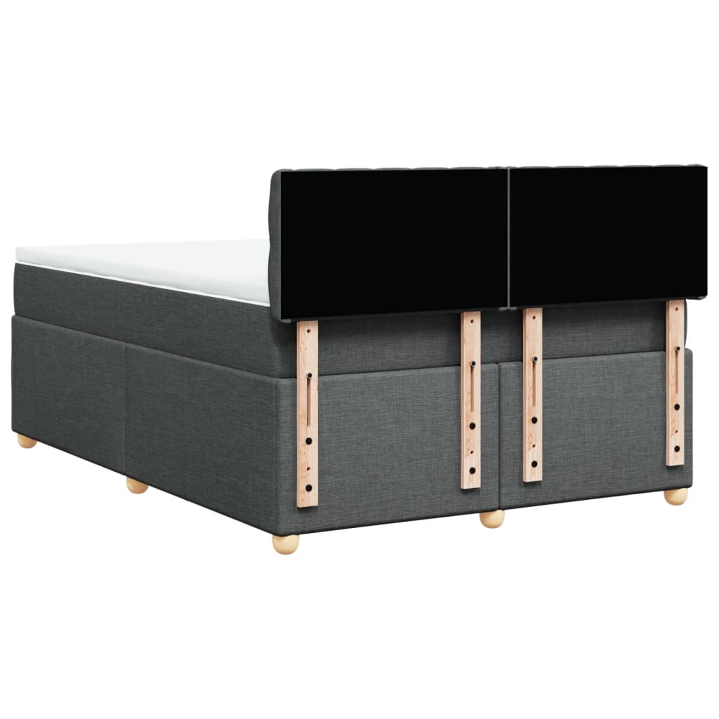 Boxspring met matras stof donkergrijs 140x190 cm is nu te koop bij PeponiXL, paradijselijk wonen!