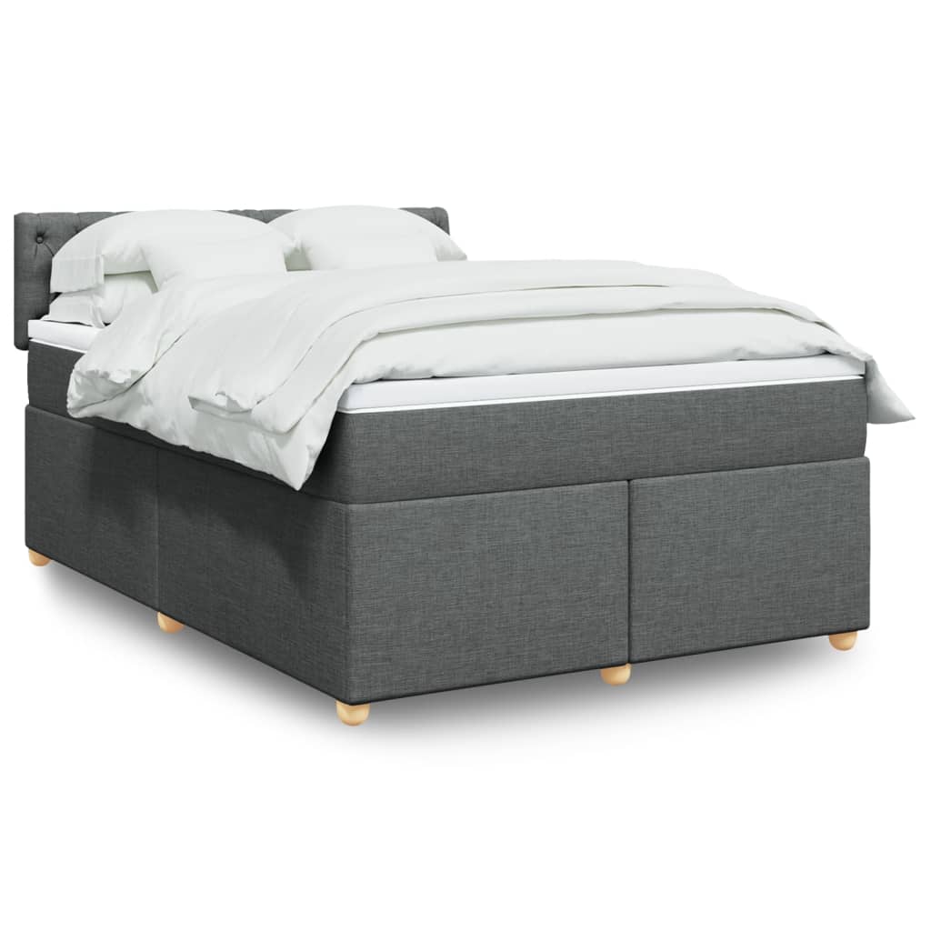 Boxspring met matras stof donkergrijs 140x190 cm is nu te koop bij PeponiXL, paradijselijk wonen!